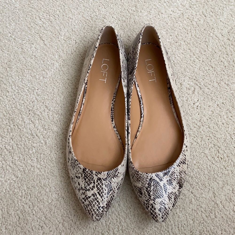 LOFT snakeskin flats